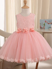 Short Princess Jewel Neck Pageant Flower Girl Dresses-27dress