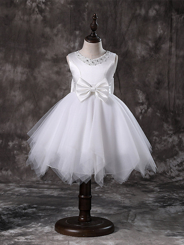 Short Princess Jewel Neck Wedding First Communion Pageant Flower Girl Dresses-27dress