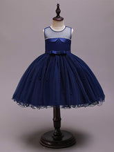 Short Princess Satin Tulle Sleeveless Jewel Neck Wedding Party Pageant Flower Girl Dresses-27dress