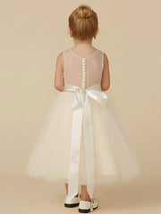 Short Princess Tulle Wedding Birthday Pageant Flower Girl Dresses-27dress