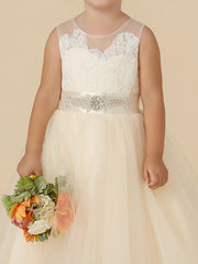 Short Princess Tulle Wedding Birthday Pageant Flower Girl Dresses-27dress