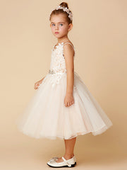 Short Princess Tulle Wedding First Communion Flower Girl Dresses-27dress