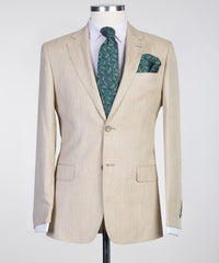 Simple Champagne Two Pieces Fashion Notched Lapel Men Business Suits