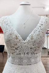 Simple Ivory Tulle Lace A-Line Wedding Dresses-27dress