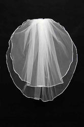Simple ivory white wedding viel for free-27dress