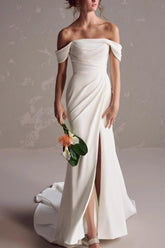 Simple Off-the-Shoulder Mermaid Wedding Dress-27dress