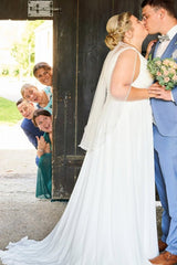 27DRESS Simple Sleeveless Deep V-neck Plus Size Wedding Dresses