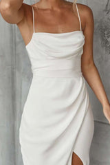 Simple Spaghetti Straps Satin Mermaid Wedding Dress-27dress