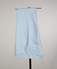 Sky Blue Double Breasted Men Suits With Pink Peaked Lapel