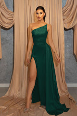 Sky Blue Sleeveless Split Mermaid Evening Dress with Sequins