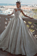 Sleeveless Ball Gown Wedding Dress With Sequins Luxurious Bridal Gowns-27dress