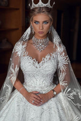 Sleeveless Ball Gown Wedding Dress With Sequins Luxurious Bridal Gowns-27dress