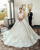 Sleeveless Lace Applqiues Wedding Dress Ball Gown Online-27dress