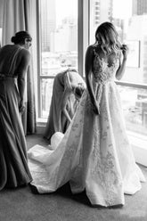 Sleeveless Long Wedding Dress With Lace Appliques-27dress