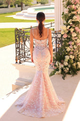 Spaghetti Straps Mermaid Long Formal Dress with Beaded-27dress