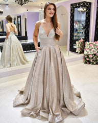 Spaghetti-Straps Sequins Evening Dress