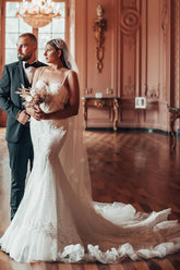 Spaghetti-Straps Sweetheart Wedding Dress Lace Mermaid Sleeveless-27dress