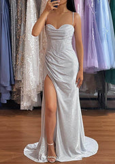 Sparkle & Shine in Trumpet/Mermaid Sweetheart Prom Dress With Splits-27dress