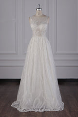 Sparkly Beadings A-Line Ruffle Wedding Dress Jewel Appliques Bridal Gowns On Sale-27dress