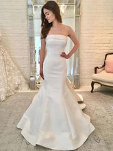 Straight Satin Sweep Train Trumpet/Mermaid Wedding Dresses With Bow