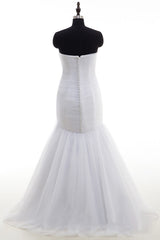 Strapless Ruffle Tulle Mermaid Wedding Dress On Sale-27dress
