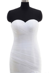 Strapless Ruffle Tulle Mermaid Wedding Dress On Sale-27dress