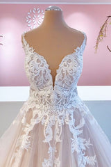 Straps Lace Wedding Dress Princess Tulle Bridal Gowns-27dress