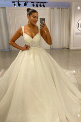 Straps Wedding Dress Mermaid Sweetheart Ball Gown Lace-27dress
