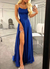 Stunning A-Line Silk-Like Satin Prom Dress with Square Neckline and Ruffles-27dress