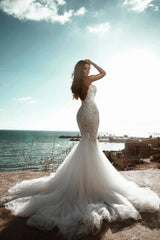 Stunning Sweetheart Sleeveless Mermaid Wedding Dress with Beading-27dress