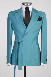 Stylish Notched Lapel Two Pieces Blue Prom Suits