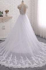 Stylish Jewel Mermaid Lace Appliques Wedding Dress White Sleeveless Beadings Bridal Gowns with Overskirt On Sale-27dress