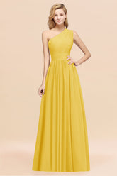 Stylish One-shoulder Sleeveless Long Junior Bridesmaid Dresses Affordable-27dress
