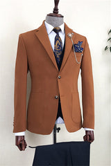 Suits for Men Newest Brown Single Breasted Notched Lapel Business Suit-27dress