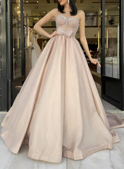 Sweet Ball-Gown Long Sleeves Sweep Train Prom Dresses-27dress