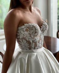 Sweetheart Lace Bridal Gowns Appliques Princess-27dress