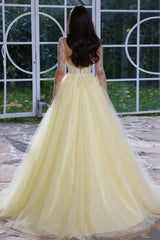Sweetheart Long Sleeves A-line Prom Dress with Lace Applique-27dress