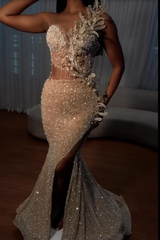 Sweetheart Mermaid Sequined Long Prom Dress With Beaded-27dress