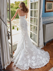 Sweetheart Mermaid Wedding Dress With Lace Appliques-27dress