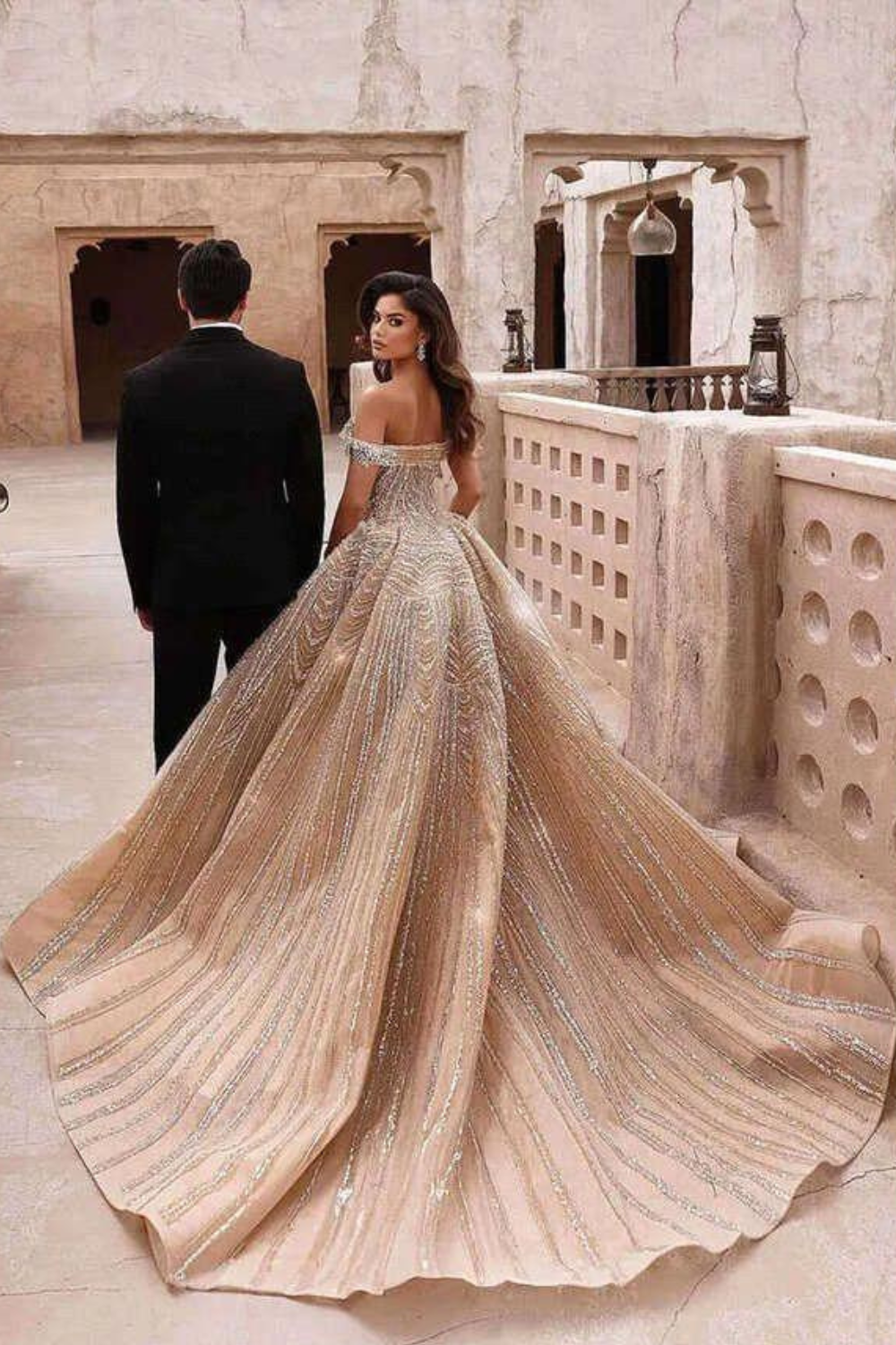 Sweetheart Off-the-shoulder Ball Gown Sequined Prom Dress with Beading-27dress