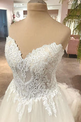 Sweetheart Princess Wedding Dress Tulle Lace Bridal Gown-27dress