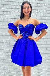 Sweetheart Sequined Short A-line Homecoming Dress-27dress