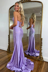 Sweetheart Spaghetti Straps Mermaid Long Prom Dress with Hollow-27dress