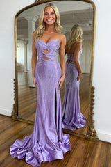 Sweetheart Spaghetti Straps Mermaid Long Prom Dress with Hollow-27dress