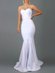Trumpet/Mermaid Sweetheart Wedding Dresses with Stretch Crepe Sweep Train