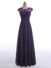 Unique Mother of the Bride Dresses - A-Line Chiffon with Appliques Lace Cap Straps Scoop Neck