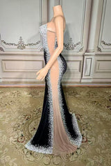 V-Neck Sleeveless Velvet Ball Gown Evening Dress with Diamonds-27dress