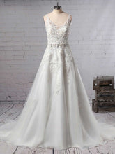 V-neck Tulle Court Train Wedding Dresses With Beading for Ball Gown Look