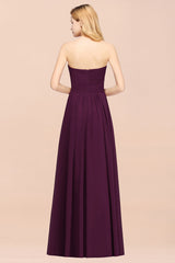 Vintage Sweetheart Long Grape Affordable Bridesmaid Dresses Online-27dress