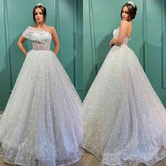 White Ball Gown Wedding Dress Lace With Off-the-Shoulder-27dress